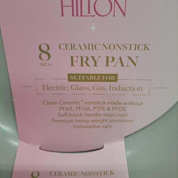 Paris Hilton "Thats Hot" 8-Inch Ceramic Nonstick Fry Pan Pink Handle Dishwasher - Picture 3 of 6